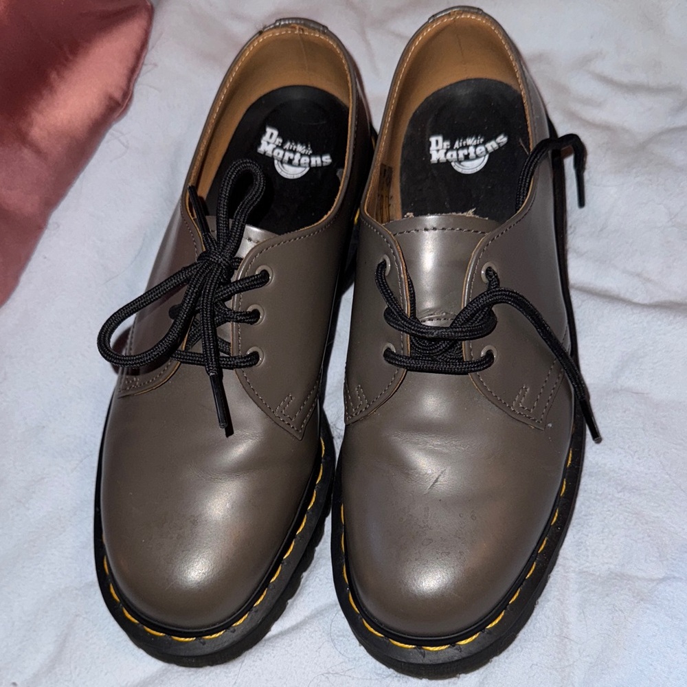 Dr. Martens Grey Leather Oxfords